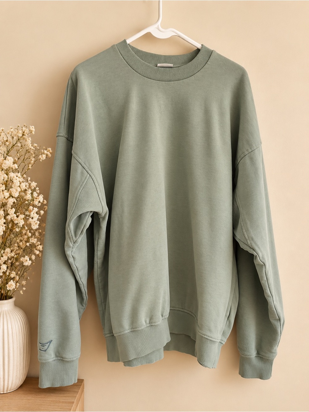 Gymshark Sage Green Oversized Crewneck Sweatshirt Pullover Size M